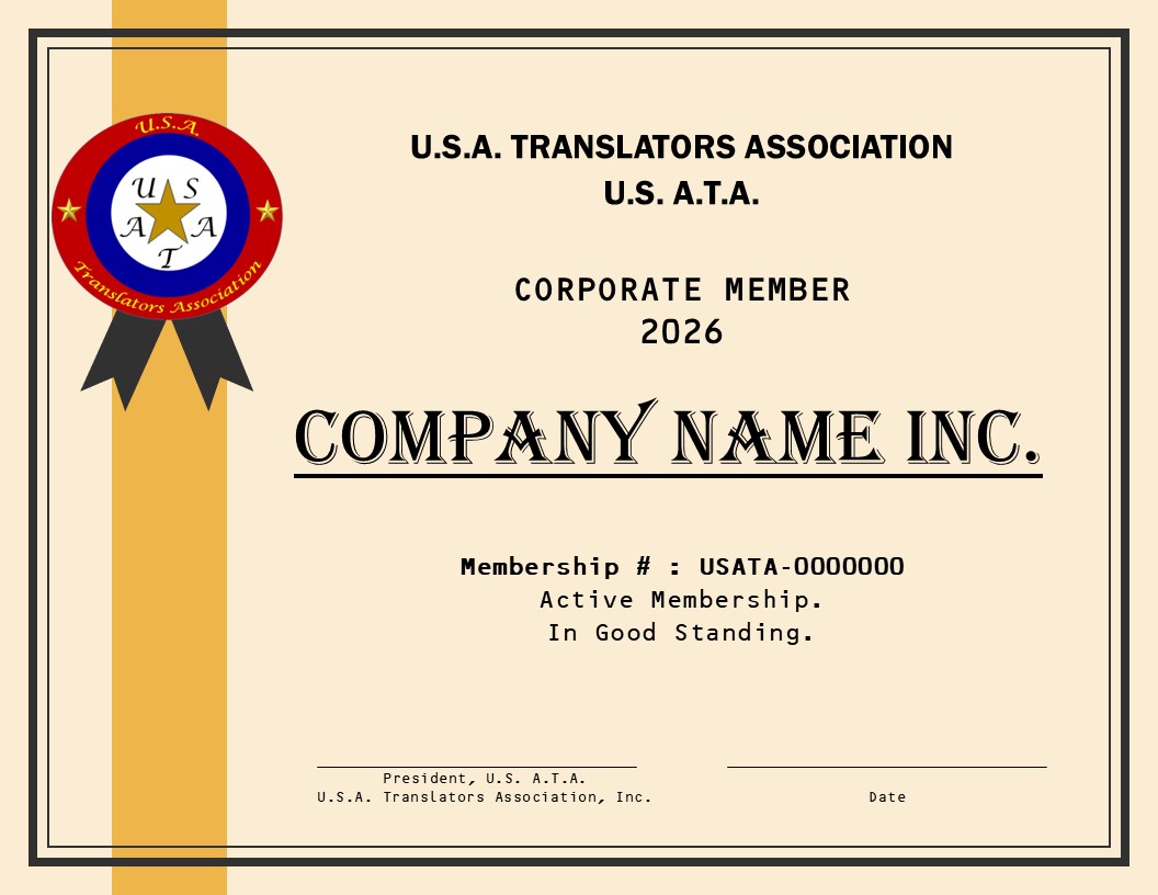 U.S. A.T.A. 3 : Company / Agency / LSP