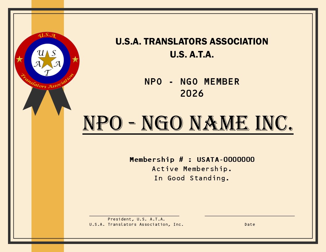 U.S. A.T.A. 4 : NPO - NGO